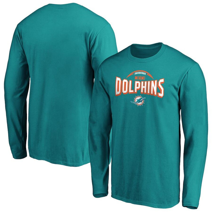 Men's Aqua Miami Dolphins Clamp Down Long Sleeve T-Shirt